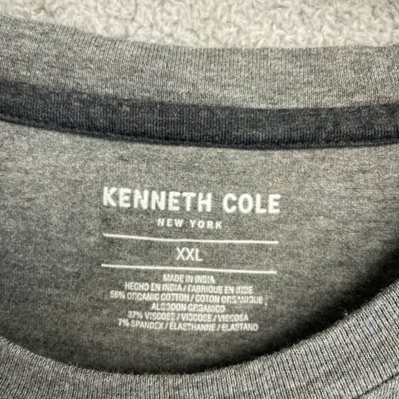 NWOT Kenneth Cole Men's XXL Grey T-Shirt Organic Cotton & Viscose Blend - Picture 6 of 8